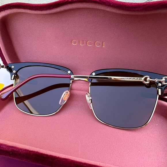 NWT Gucci 56mm Horsebit Unisex sunglasses full inclusion 56-18-145 - Picture 11 of 16